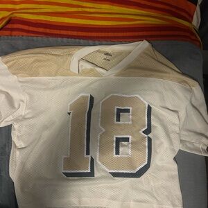 Urban Outfitters White and Tan Mesh Jersey